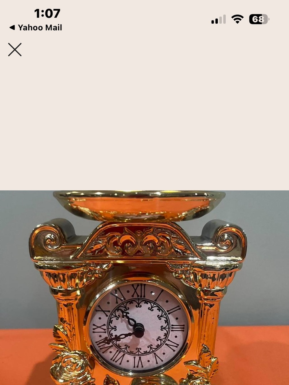 Bath & Body Works Gold Tabletop Decorative Clock